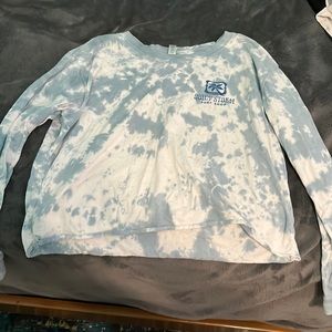 cropped quiet storm surf shop, tie-dye, long sleeve